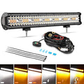 Auxbeam 6 Modes Series 20 Inch White&Amber Off Road Led Light Bar