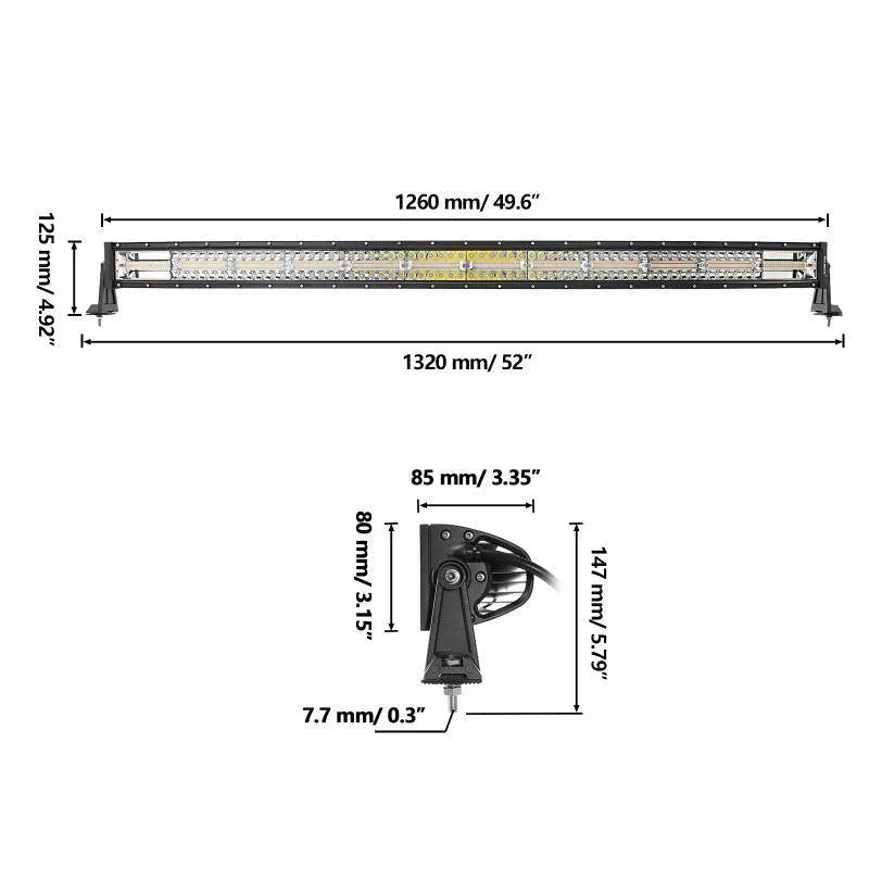 Auxbeam Series 22 Inch/30 Inch/42 Inch/50 Inch White&Amber LED Light Bars