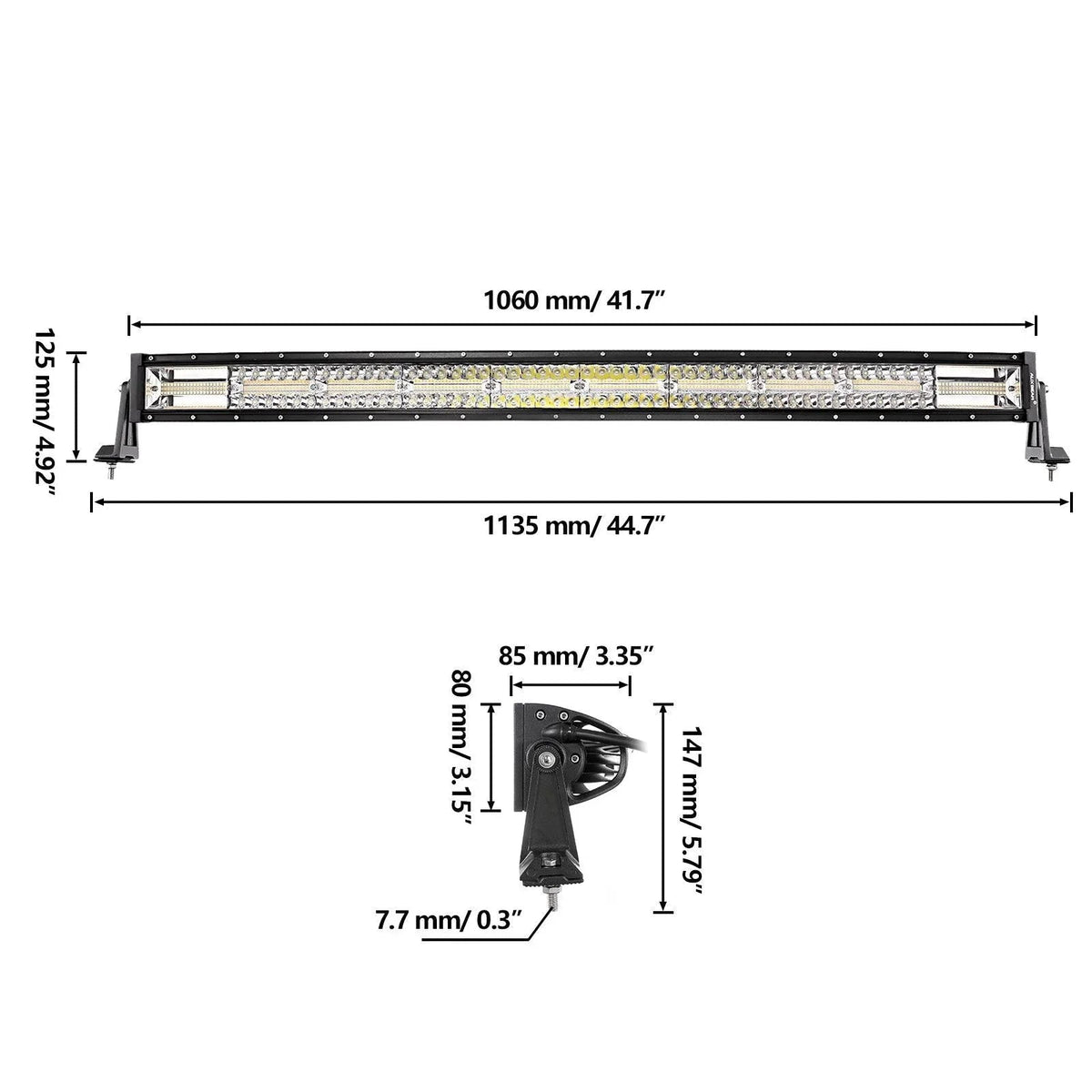 Auxbeam Series 22 Inch/30 Inch/42 Inch/50 Inch White&Amber LED Light Bars