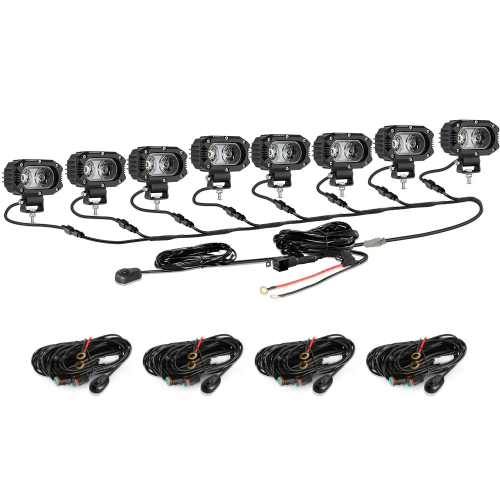 Auxbeam R4 Series 4 Inch 60W Corrugated Lens 120° Wide Beam LED Pods Lights