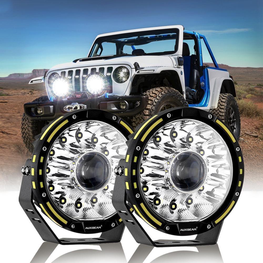 7 Inch 230W 33332LM 360-PRO Series Custom Lens Offroad LED Driving Lights+Amber/Black Covers(Optional) for JEEP WRANGLER JL JK TJ