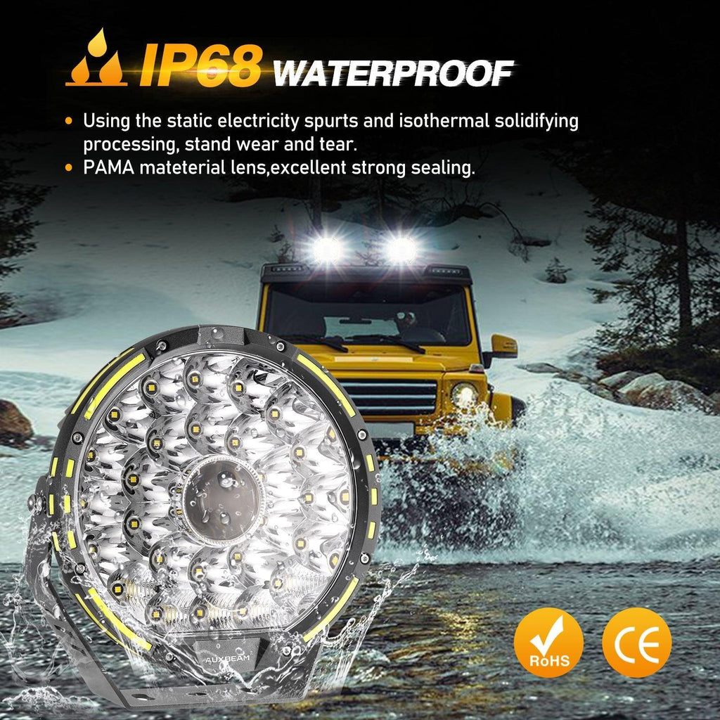 (2pcs/set) 9 INCH 270W 37776LM 360-PRO Series Custom Lens LED Driving Lights+Amber/Black Covers(Optional) for Ford F150 F250 F350 F450