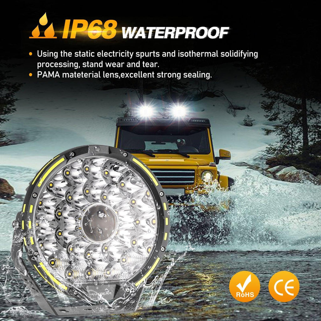 9 INCH 270W 37776LM 360-PRO Series Custom Lens LED Driving Lights+Amber/Black Covers(Optional) for Toyota Tacoma 2016 2017 2018 2019 2020 2021