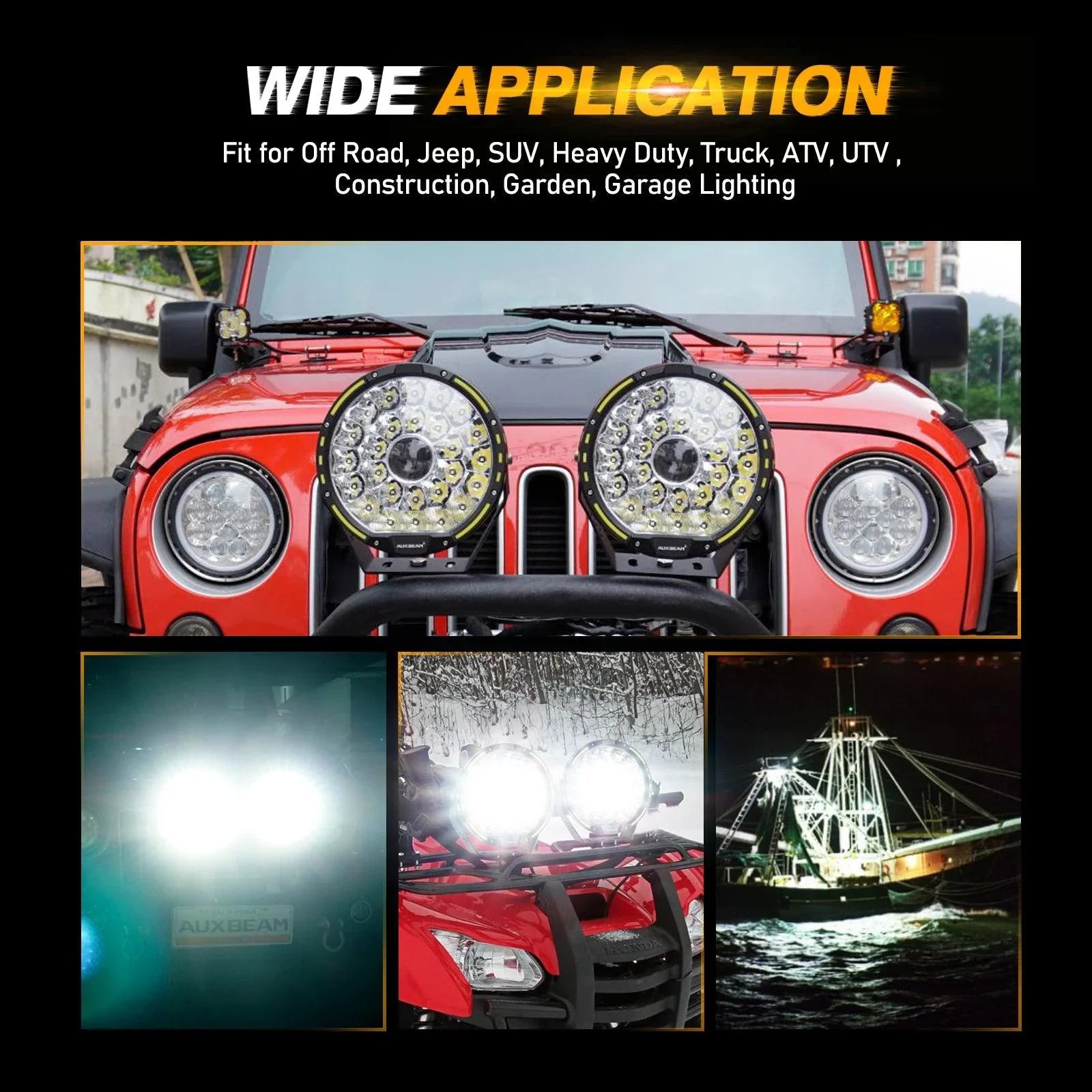 9 INCH 270W 37776LM 360-PRO Series Custom Lens Offroad LED Driving Lights for Chevrolet