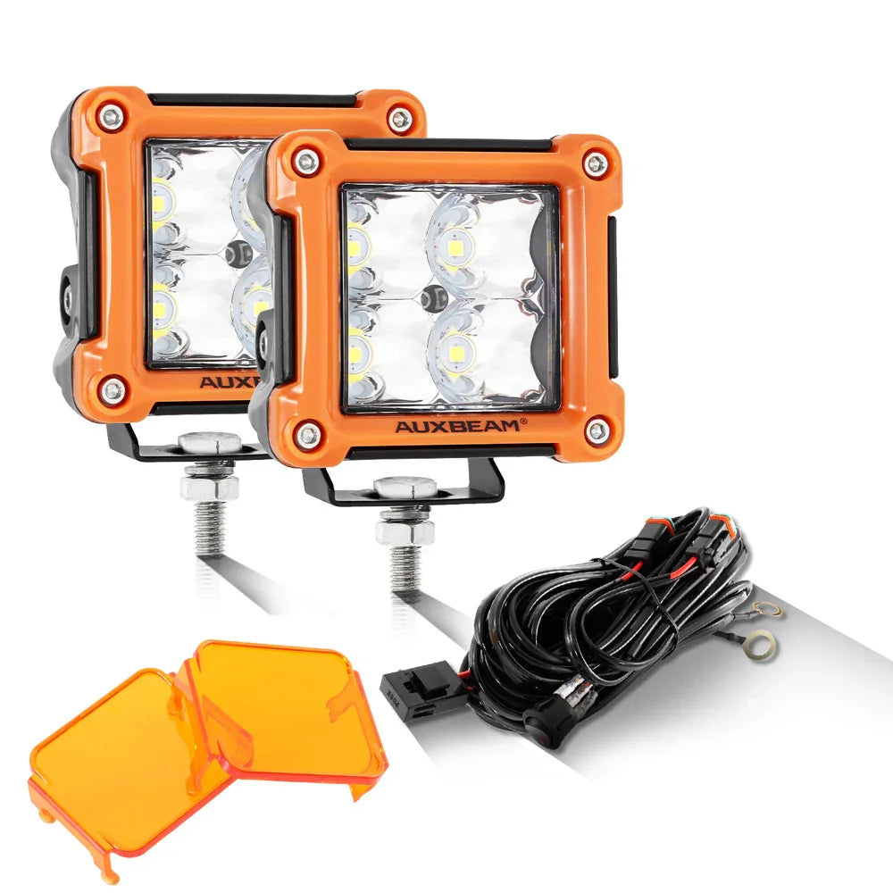 3 Inch 40W LED Pods Light Spot/Flood Multicolor frame with wiring harness for SUV ATV UTV Trucks Pickup Boat