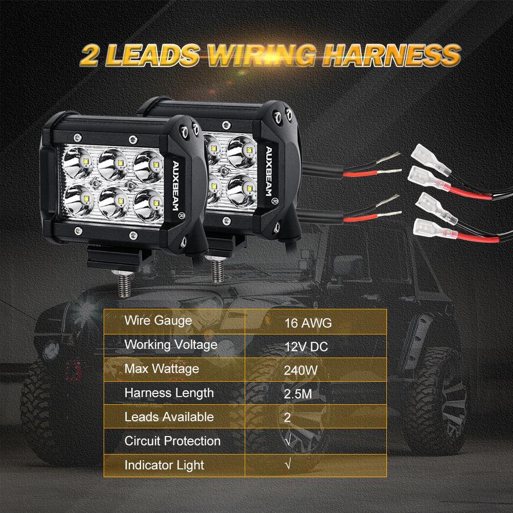 LED Light Bar Wiring Harness Kit with Fuse 12V 40A Relay ON/OFF Switch