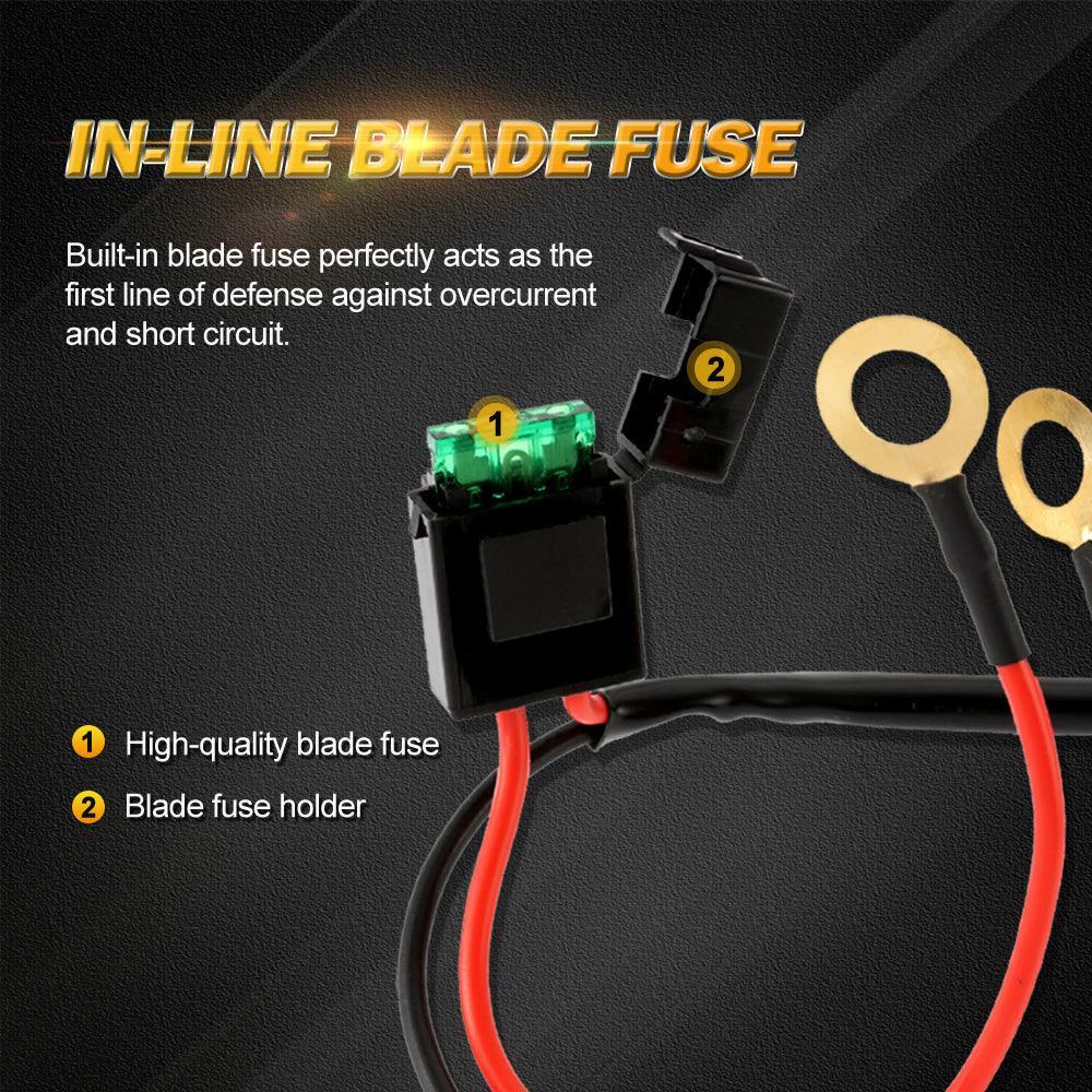 DT Connector LED Light Bar Wiring Harness Kit with Fuse 12V 40A Relay ON/OFF Switch