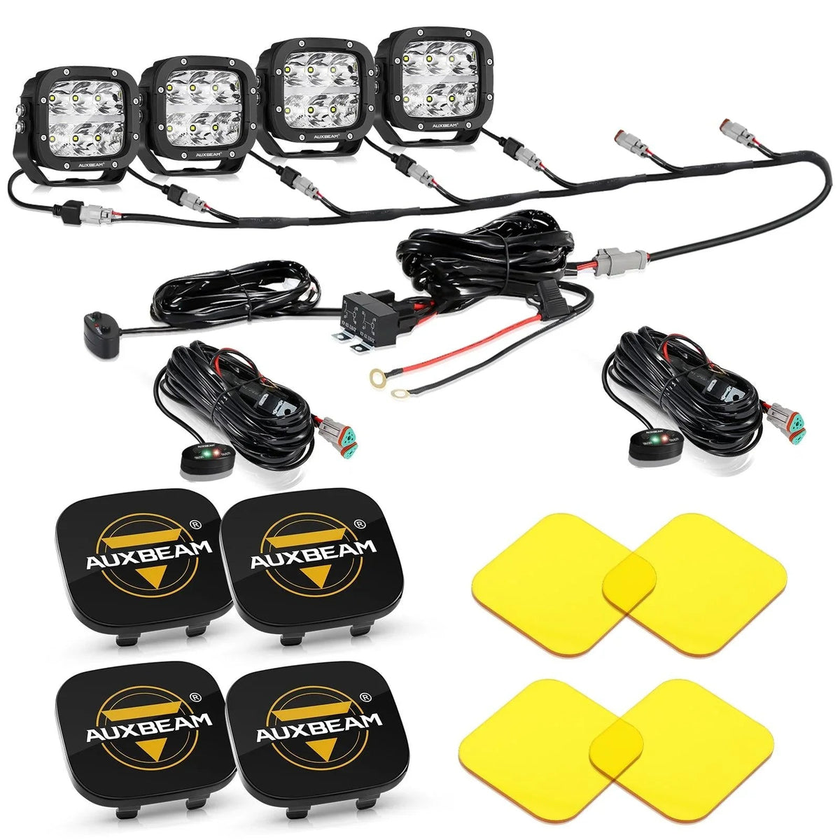 Auxbeam XP-ULTRA Series 5 Inch 132W White/Amber LED Pods Driving Light