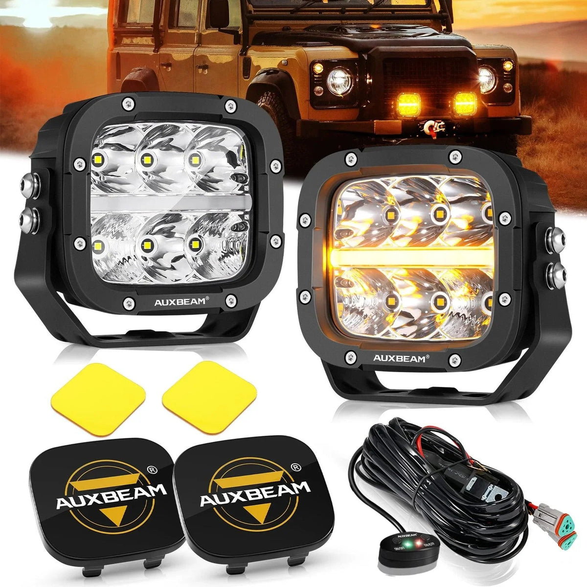 Auxbeam XP-ULTRA Series 5 Inch 132W White/Amber LED Pods Driving Light