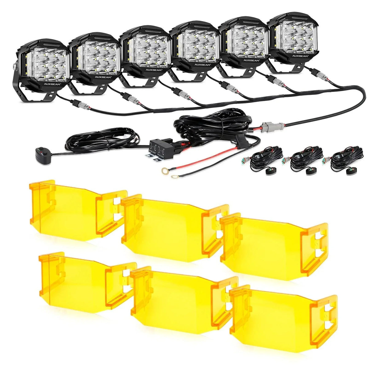 V-MAX Series | 5 Inch 168W 16440LM Spot Beam Side Shooter LED Round Pod Lights with Amber DRL