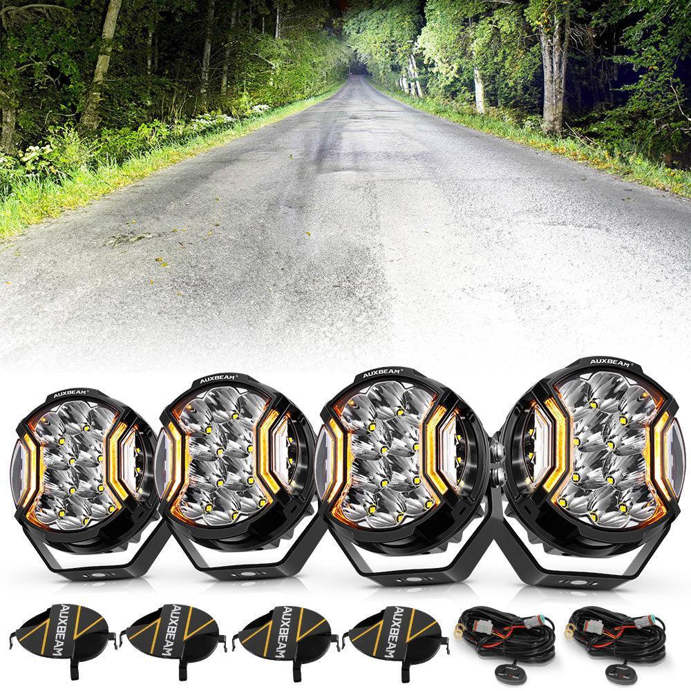 V-ULTRA Series | 5 Inch 172W LED Side Shooter White Pod Lights with Amber DRL