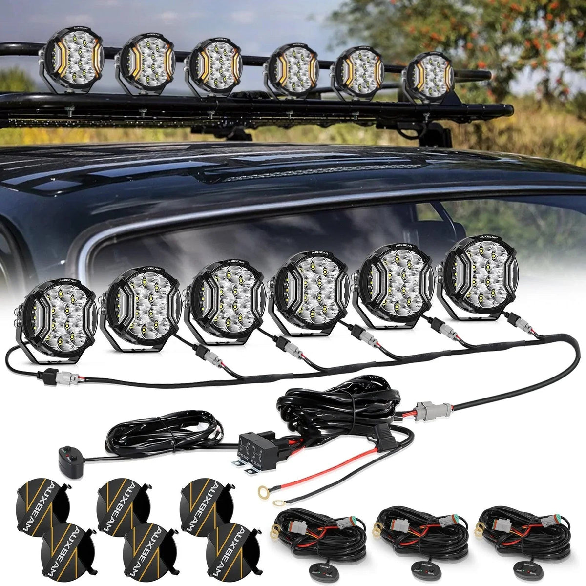 V-ULTRA Series | 5 Inch 172W LED Side Shooter White Pod Lights with Amber DRL