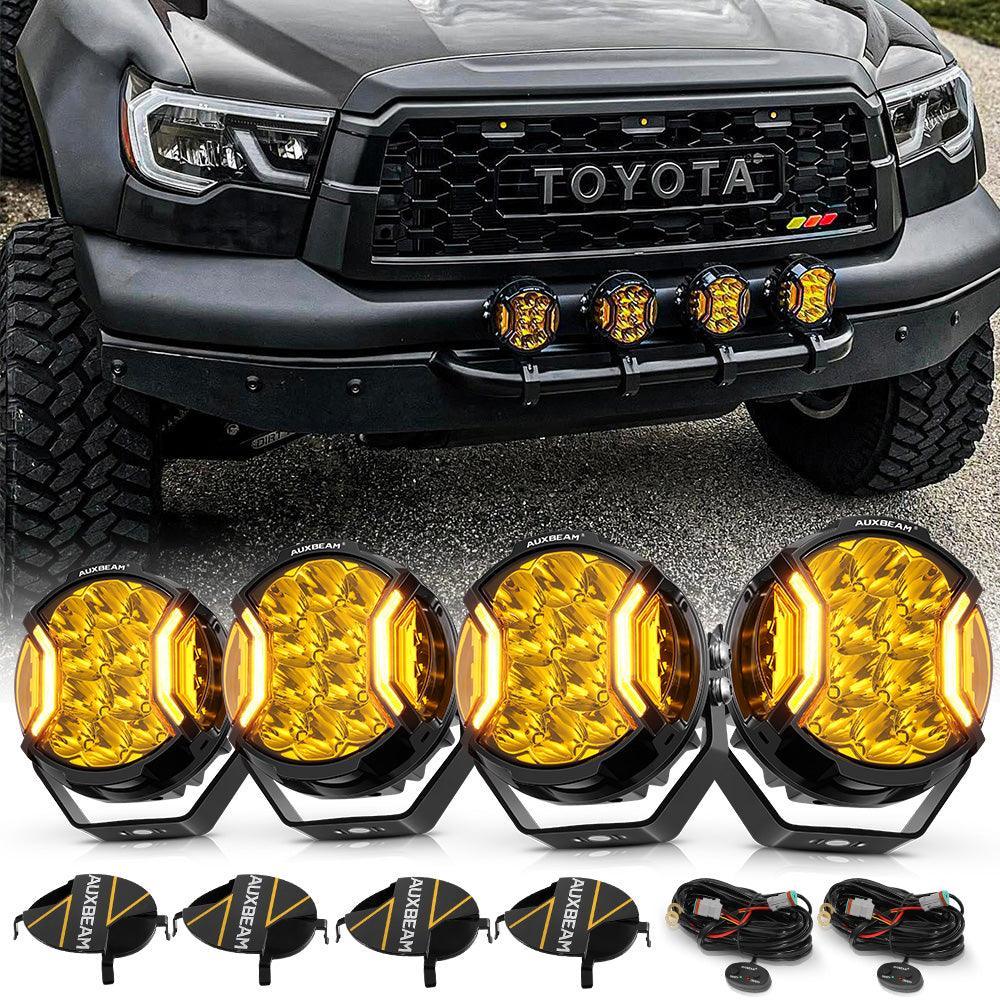 V-ULTRA Series  3/5/7/9 Inch LED Side Shooter Amber/White Pod Lights with Amber DRL