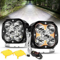 XP-ULTRA Series 4.5 Inch LED Pod Lights Off Road Lights with Amber DRL