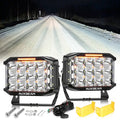V-MAX Series | 7x5 Inch Rectangle 228W 26100LM Spot Beam Side Shooter LED Driving Lights with Amber DRL&Backlight