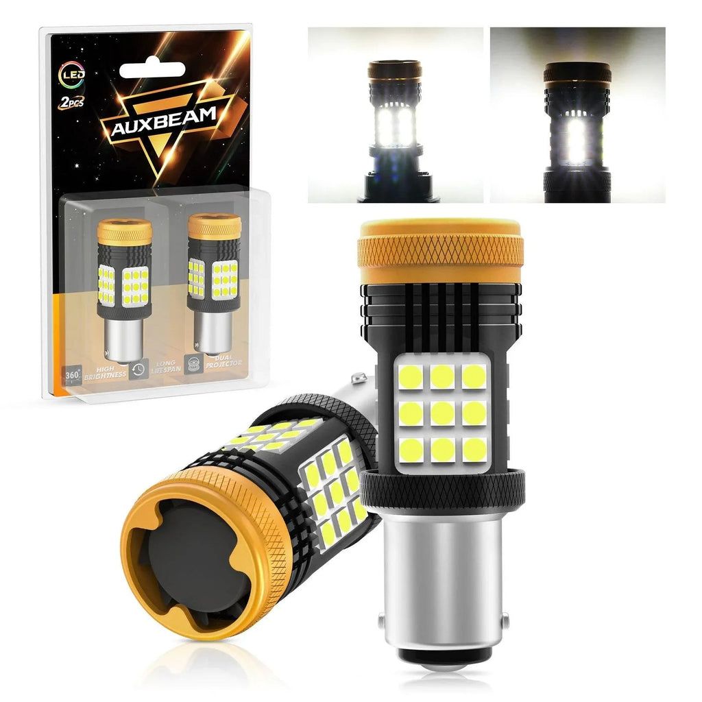 Auxbeam 1157 BAY15D 1156 BA15S BAU15S White Amber Red No Hyper Flash LED Turn