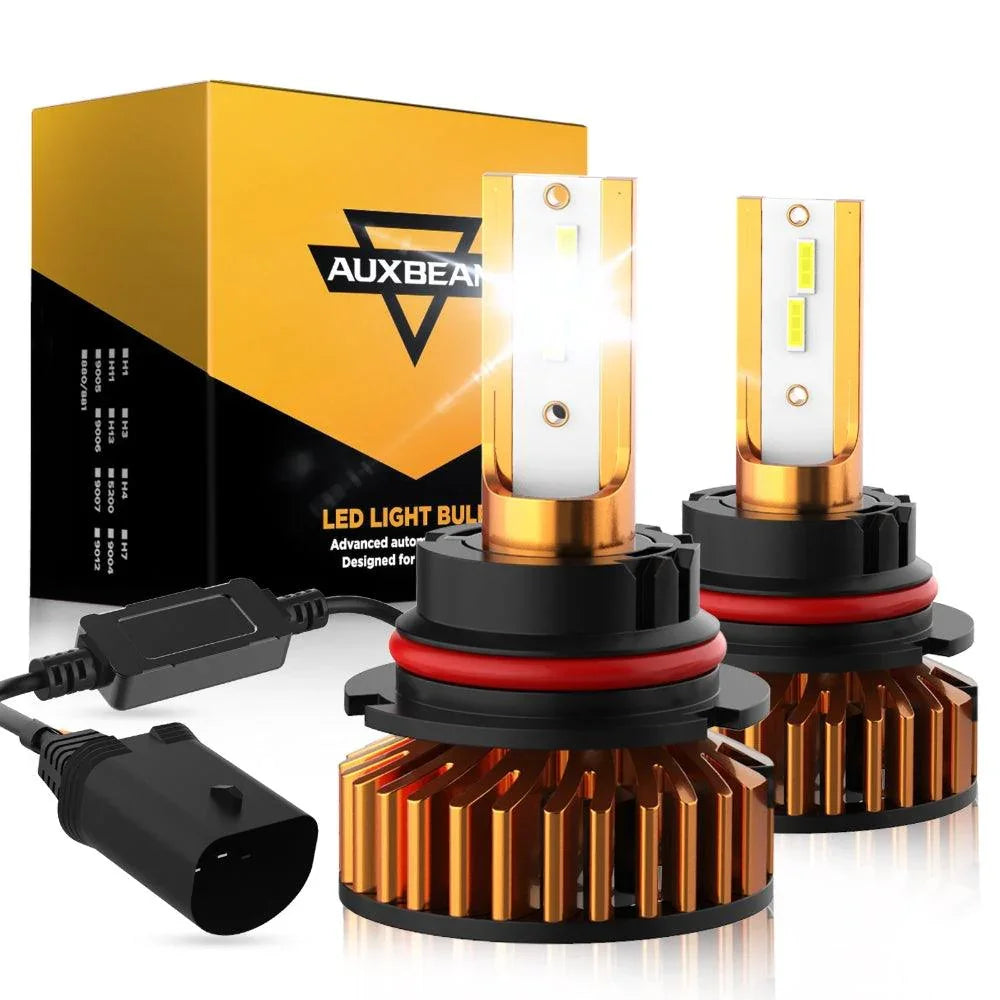 Auxbeam 9004 LED Headlight Bulbs 52W F2 Series Mini Size 2 Bulbs