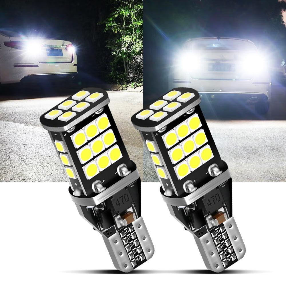 Auxbeam 912 921 T15 W16W LED Back-up/Brake/Tail Light Bulbs 10W 6500K White 2