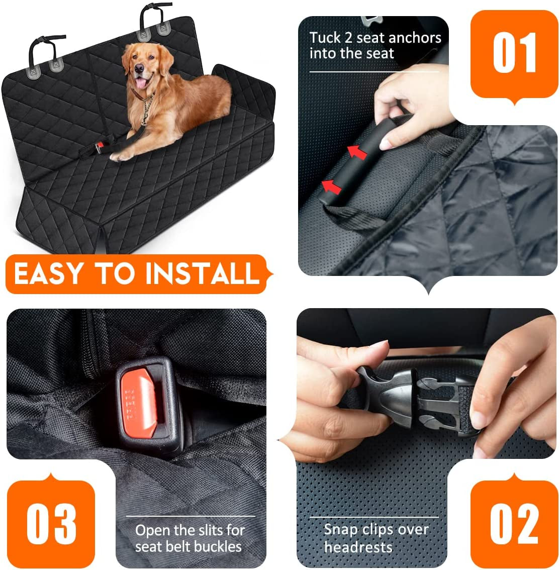 Universal Waterproof Pet Bench Car Seat Cover - Heavy-Duty Cargo Liner