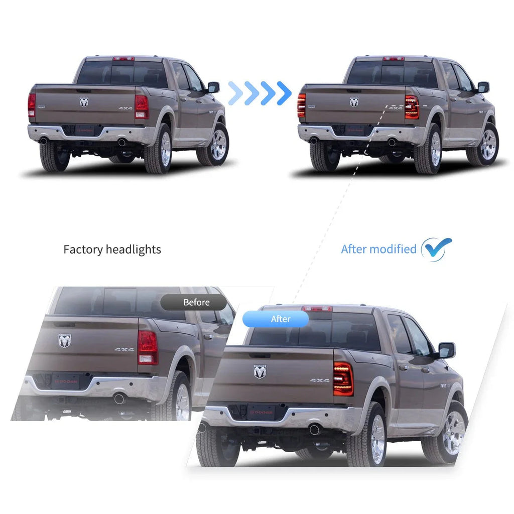 Vland LED Tail Lights Assembly for 2009-2018 Dodge Ram 4th Gen (DS/DJ/D2)
