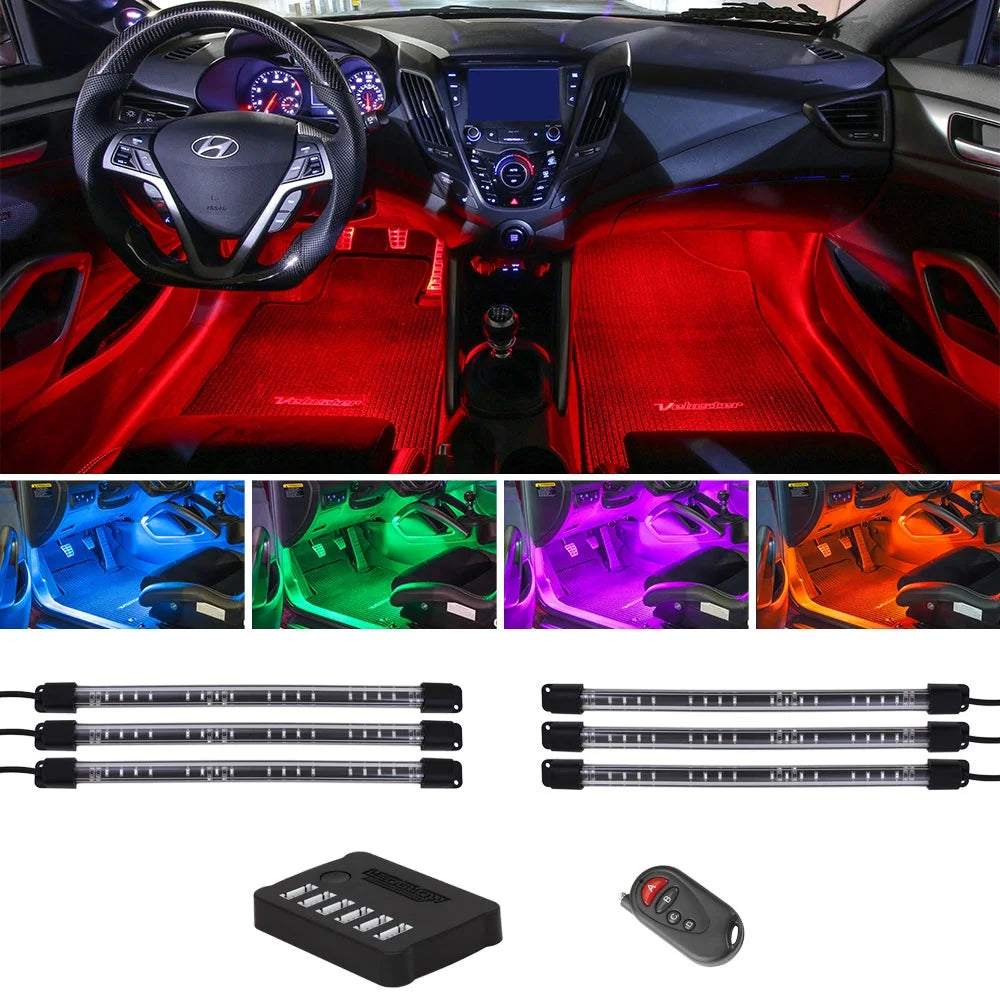 LEDGlow 6-Piece Million Color Flexible Interior LED Lighting Kit - 96 SMD LEDs
