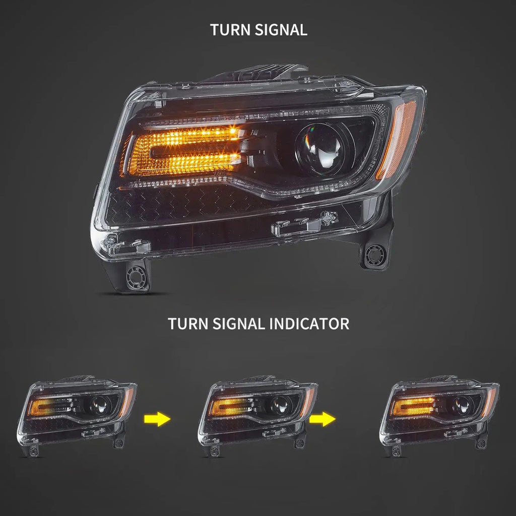 Vland LED Headlight Assembly Full LED for 2011-2013 Jeep Grand Cherokee (WK2)