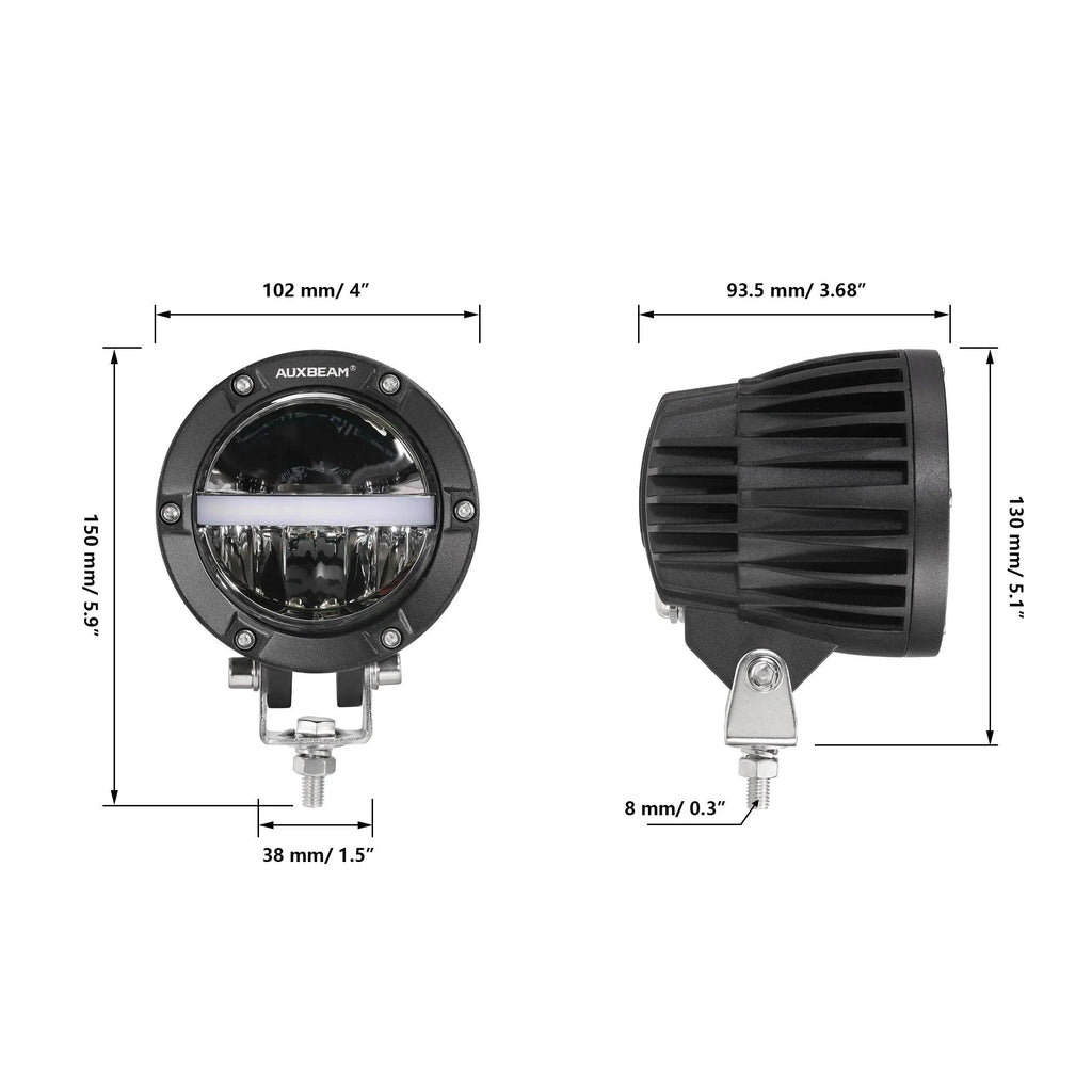 C4 Series | 4 Inch 110W 11000LM LED Pods Offroad LED Driving Lights with Amber DRL