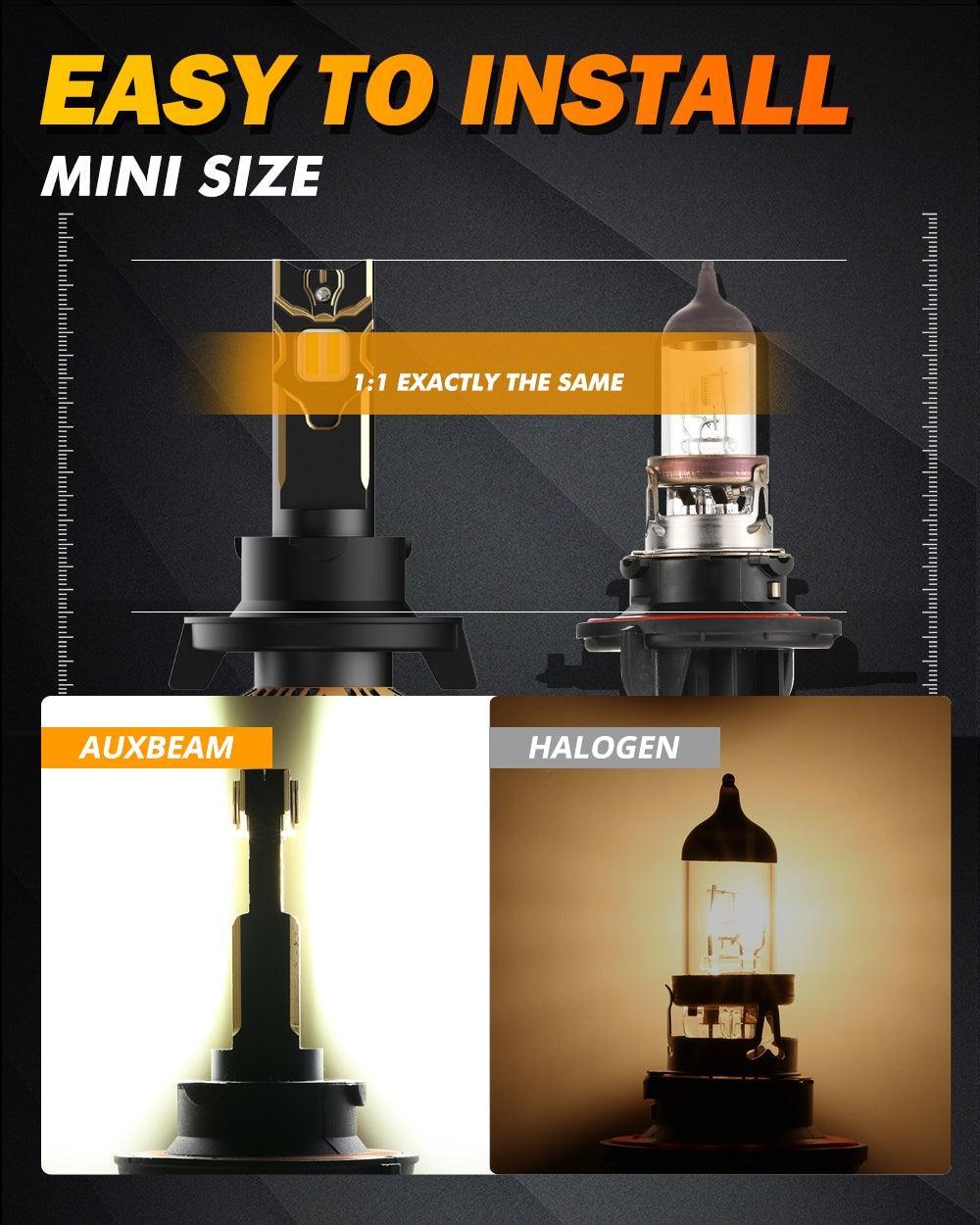 Auxbeam LED Headlights Bulbs Bundle for 2011-2012 Ram 3500 9005 H11