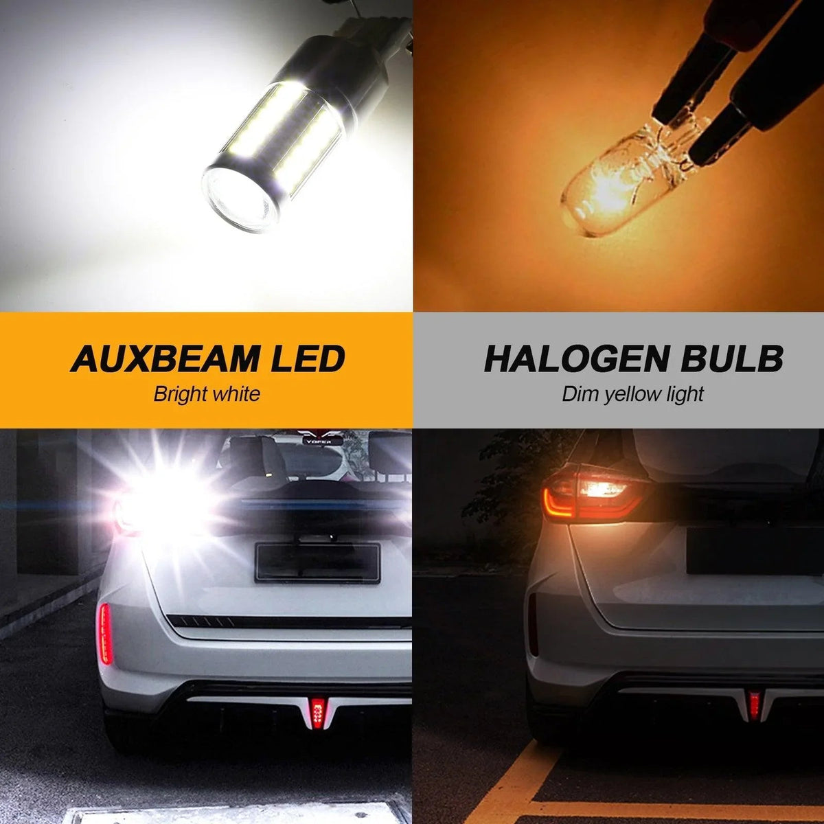 Auxbeam 7440 7440A LED Backup Reverse/Turn Signal/Brake Tail Light Bulbs 20W
