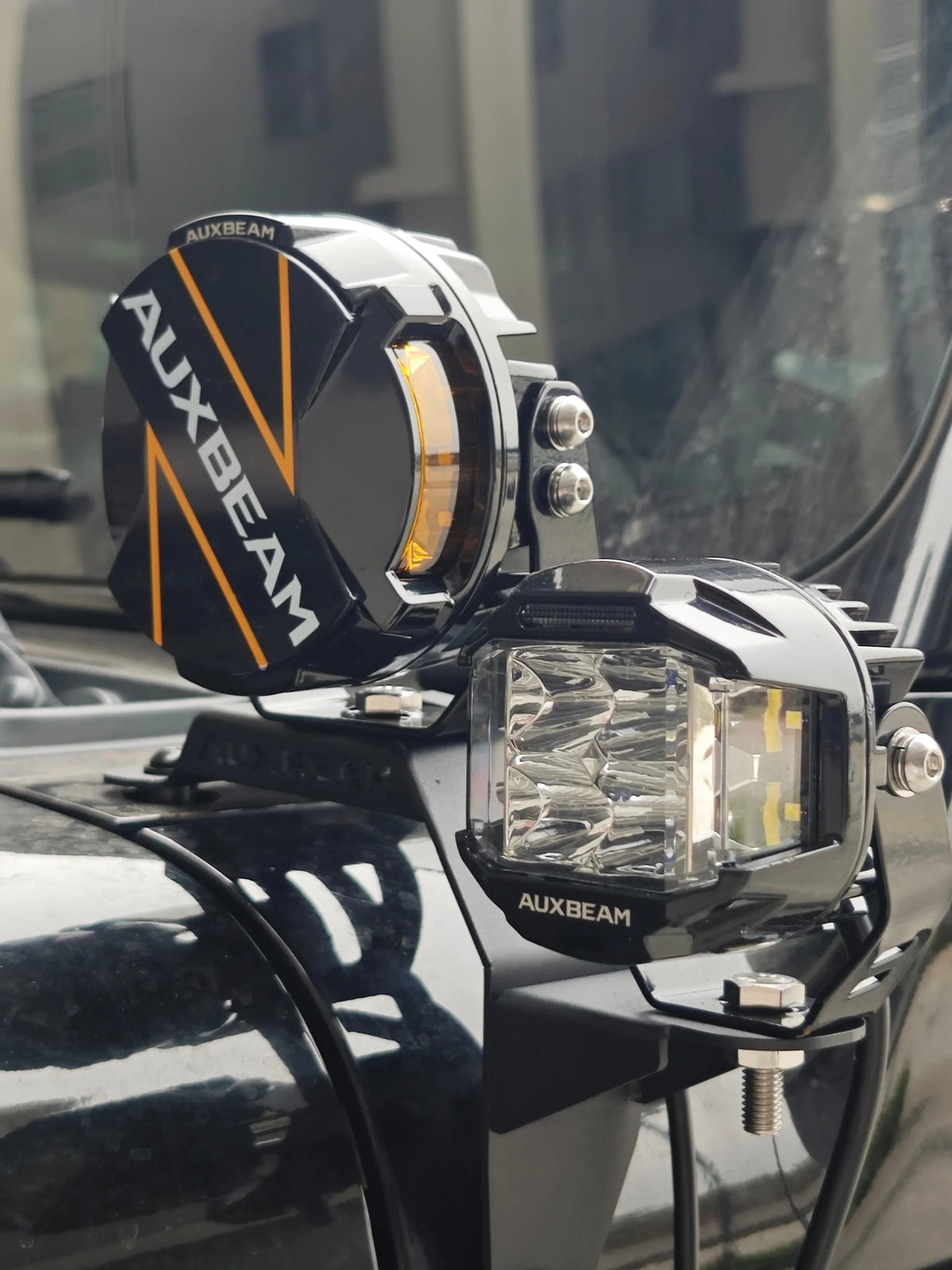 Auxbeam Dual A-Pillar Pods Light Mount Brackets for Jeep Wrangler JL 2018-2025