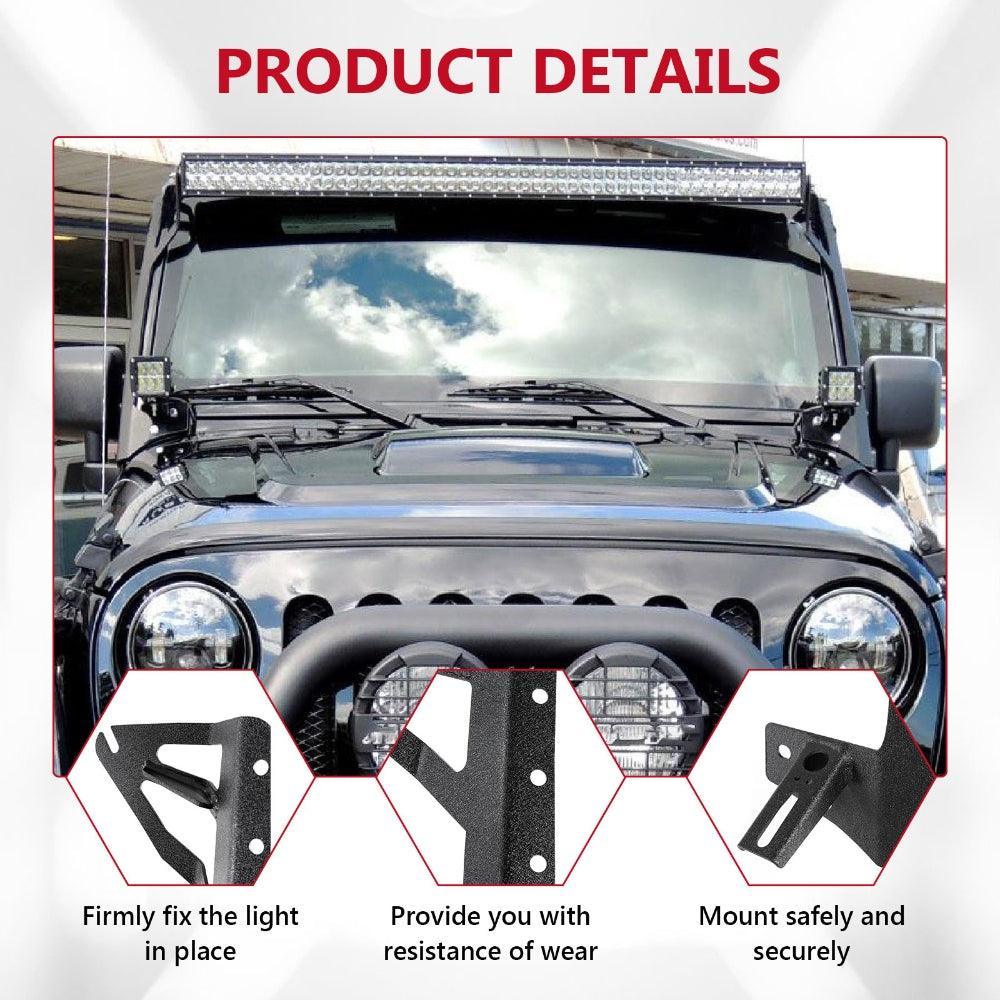 Auxbeam 52" Straight Light Bar 2 IN 1 Design for 2007-2017 Jeep Wrangler JK