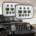 Auxbeam 130W 7x6 LED Headlight for Jeep Wrangler YJ XJ MJ/ Ford/ Savana/ Trucks