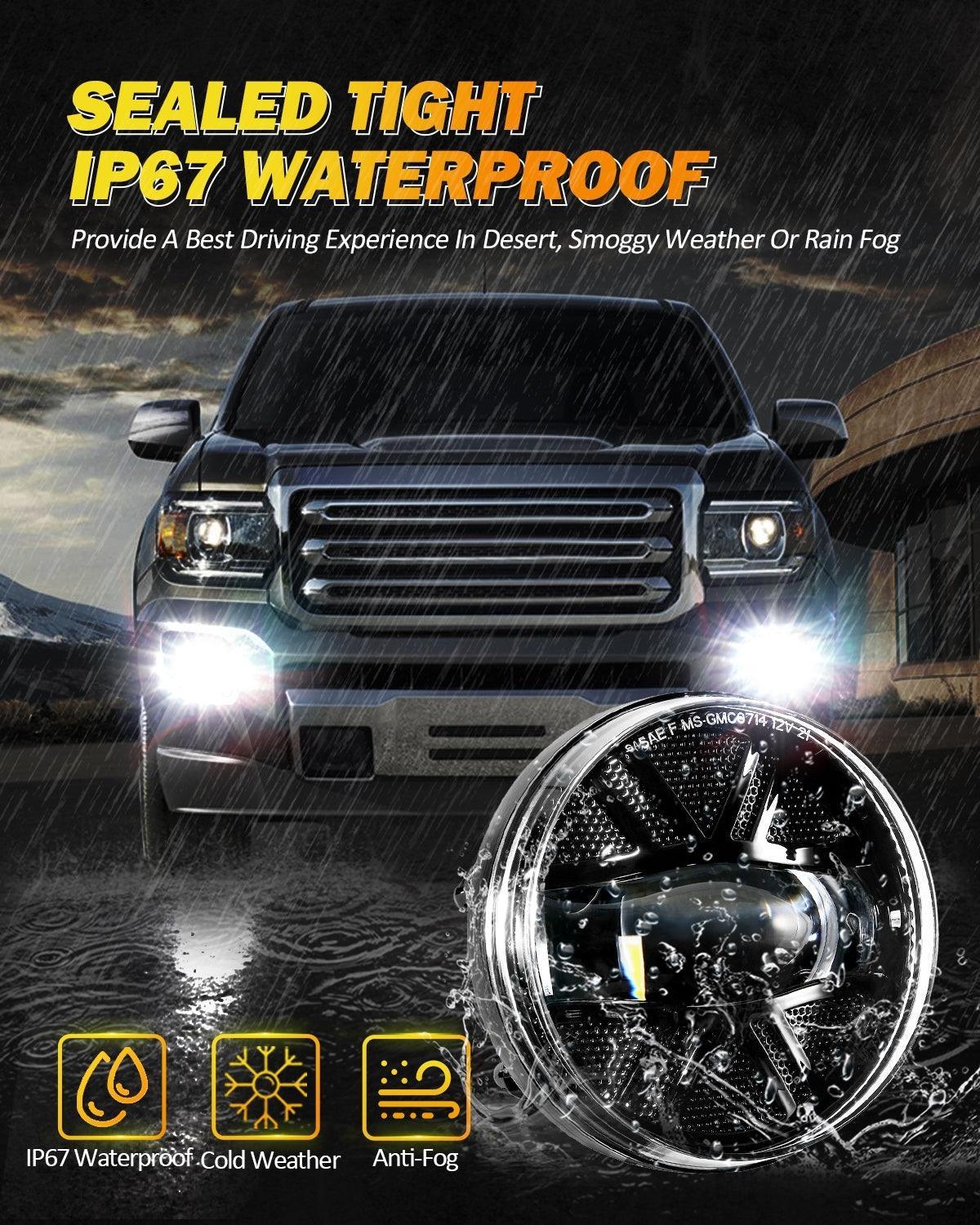 Auxbeam 48W LED Fog Lights DOT for 2007-2013 GMC Sierra 1500 / 2007-2014 Sierra