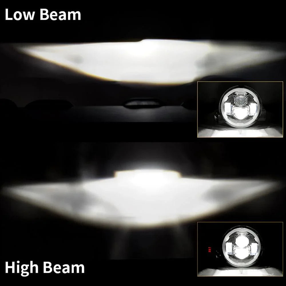 Auxbeam 7 Inch LED Headlights with DRL&Turn Signal for Jeep Wrangler JK TJ LJ CJ