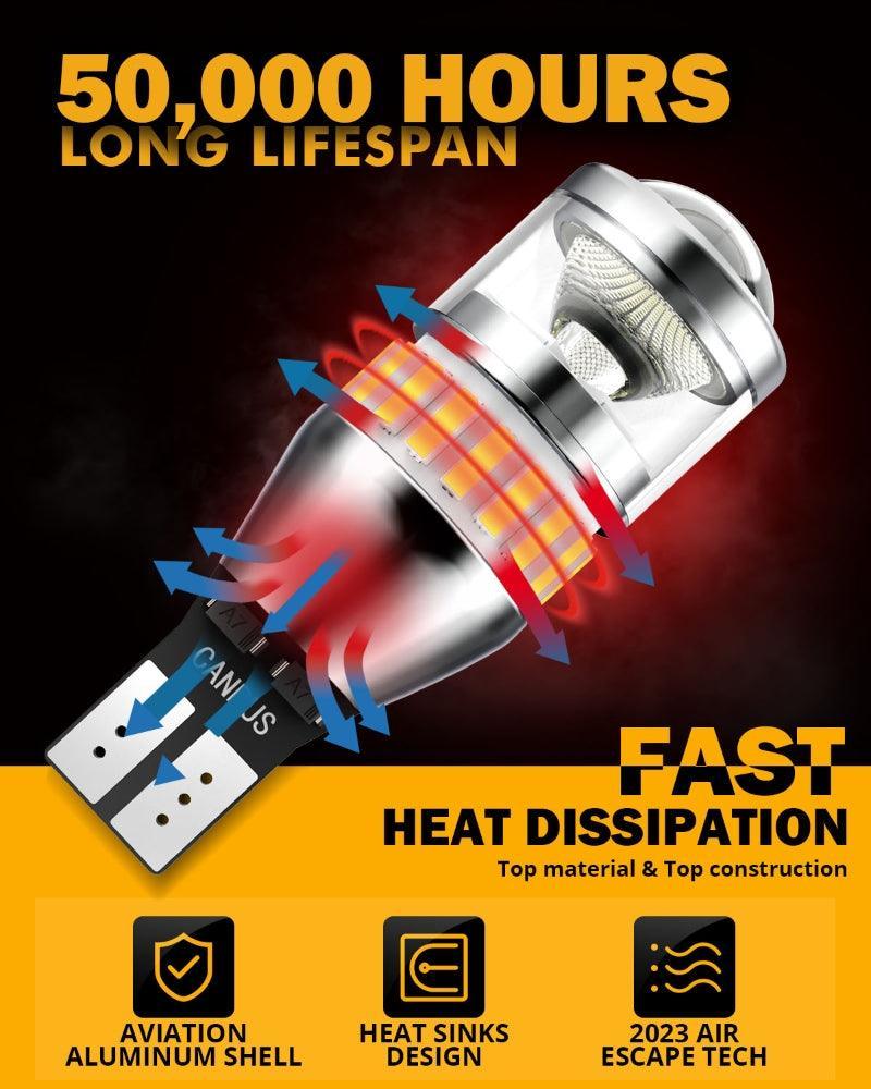 Auxbeam 912 921 T15 W16W LED Backup/Brake/Tail Light Bulbs 10W 4000ML 6500K
