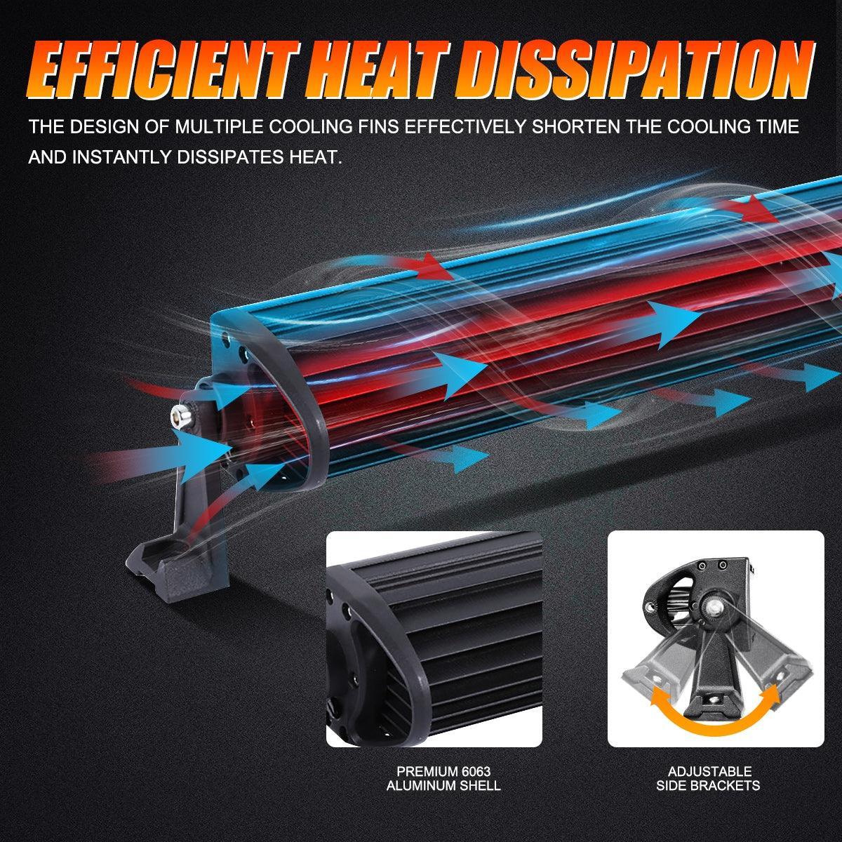 Auxbeam 50 inch 5D Series Straight/Curved Combo Beam Double Row LED Light Bar