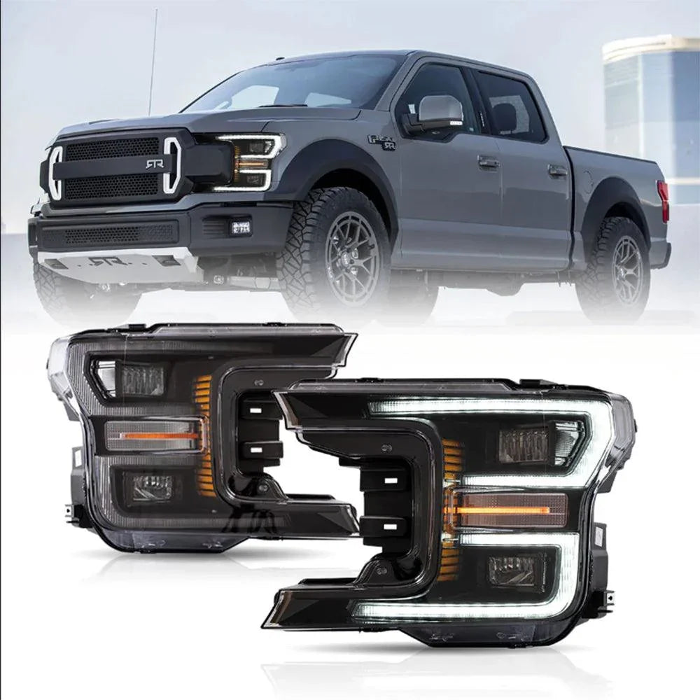 Vland LED Headlight Assembly Dual Beam for 2018-2020 Ford F150 13th Gen