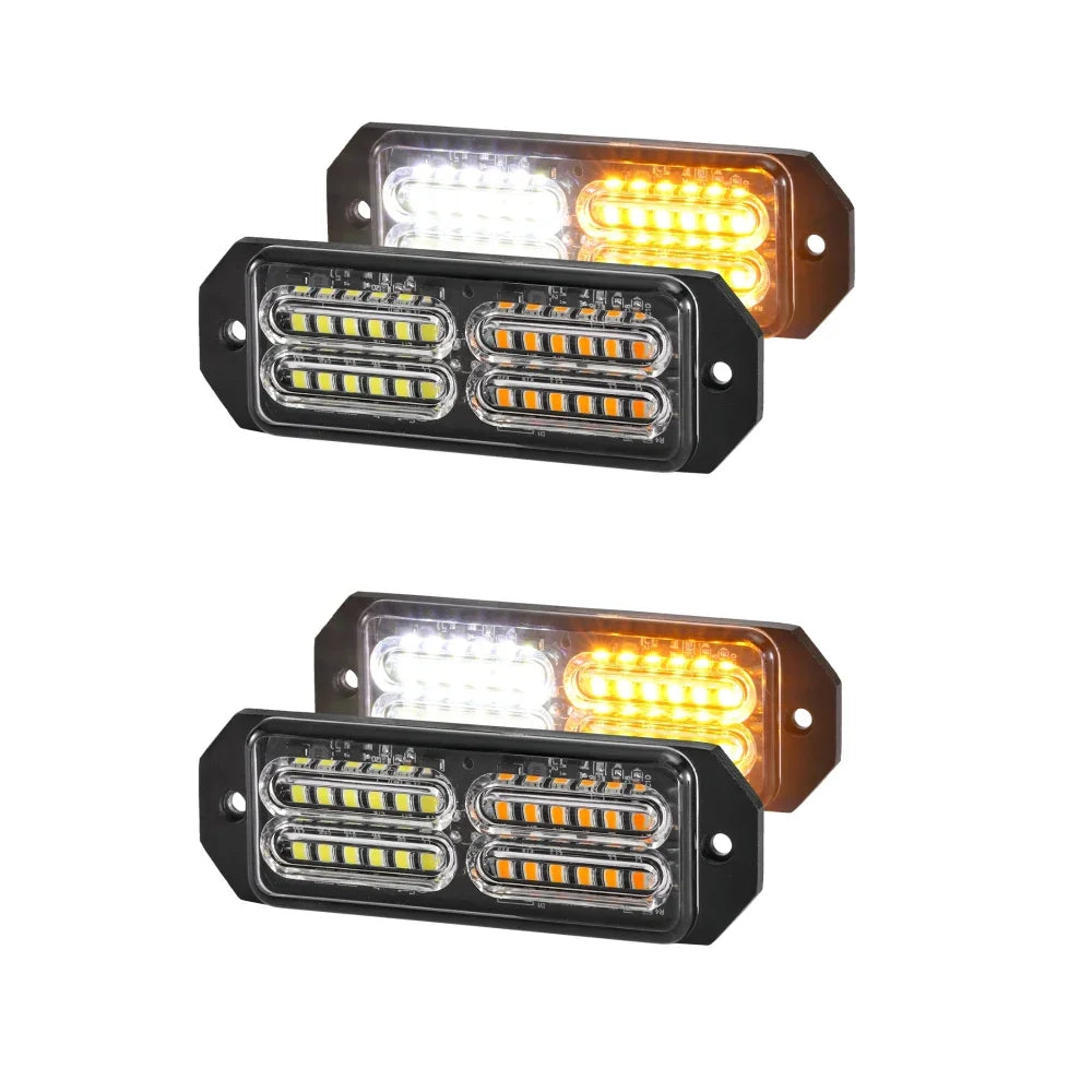 Auxbeam 12LED/24LED Emergency Surface Mount Grill Strobe Light (4 Pcs)