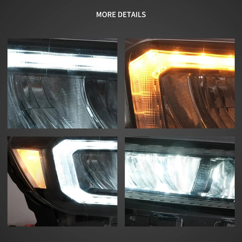 Vland LED Headlight Assembly Reflection for 2019-2021 Ford Ranger [US Types]