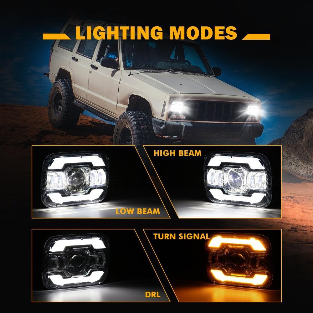 Auxbeam Starlight Flow Series 7x6 Inch Sealed Beam LED Headlights