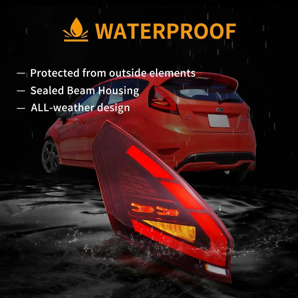 Vland LED Tail Light Assembly for 2009-2017 Ford Fiesta Hatchback
