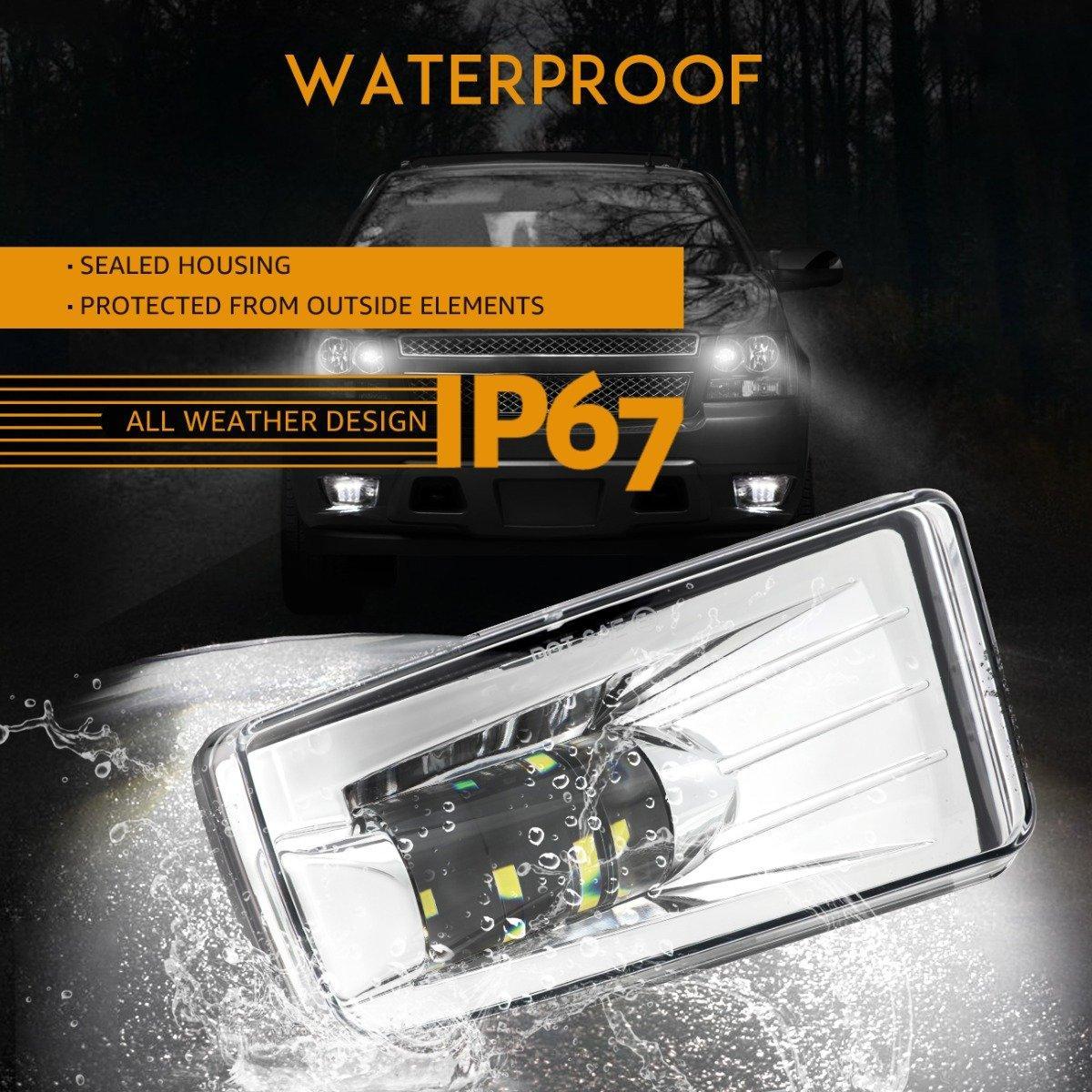 Auxbeam 36W Chrome LED Fog Lights 5202 (2 Pcs) for GMC YUKON 2015-2016