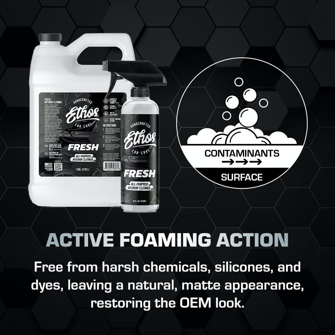 Ethos FRESH All-Purpose Car Interior Cleaner - Professional Multi-Surface Detailing Spray