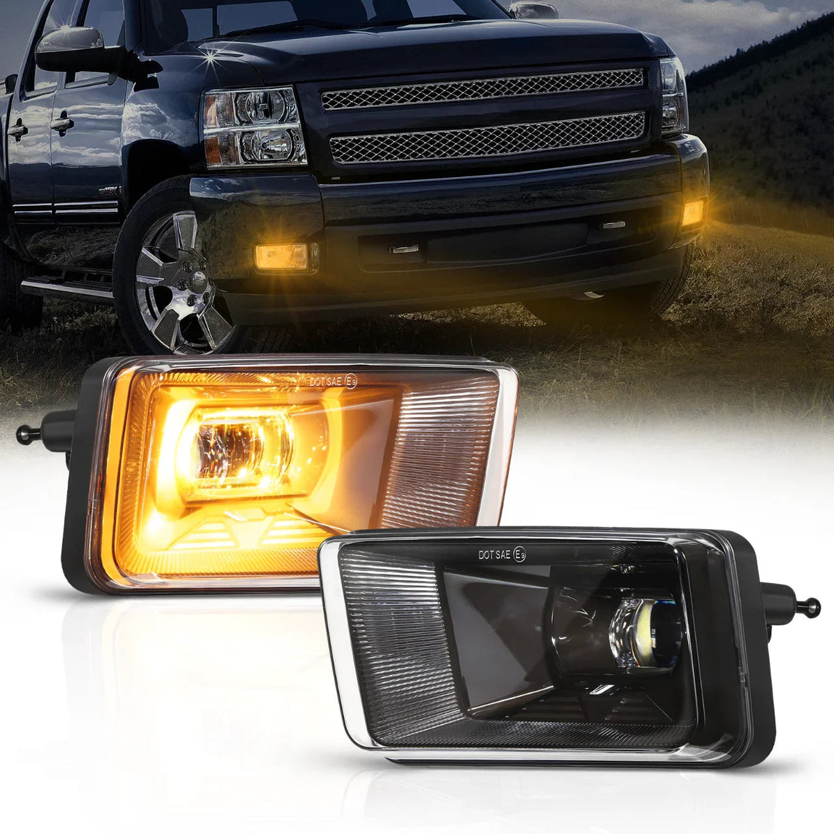 Auxbeam Upgrade 60W LED Fog Lights for Chevy Silverado/2008-2014 Suburban Tahoe