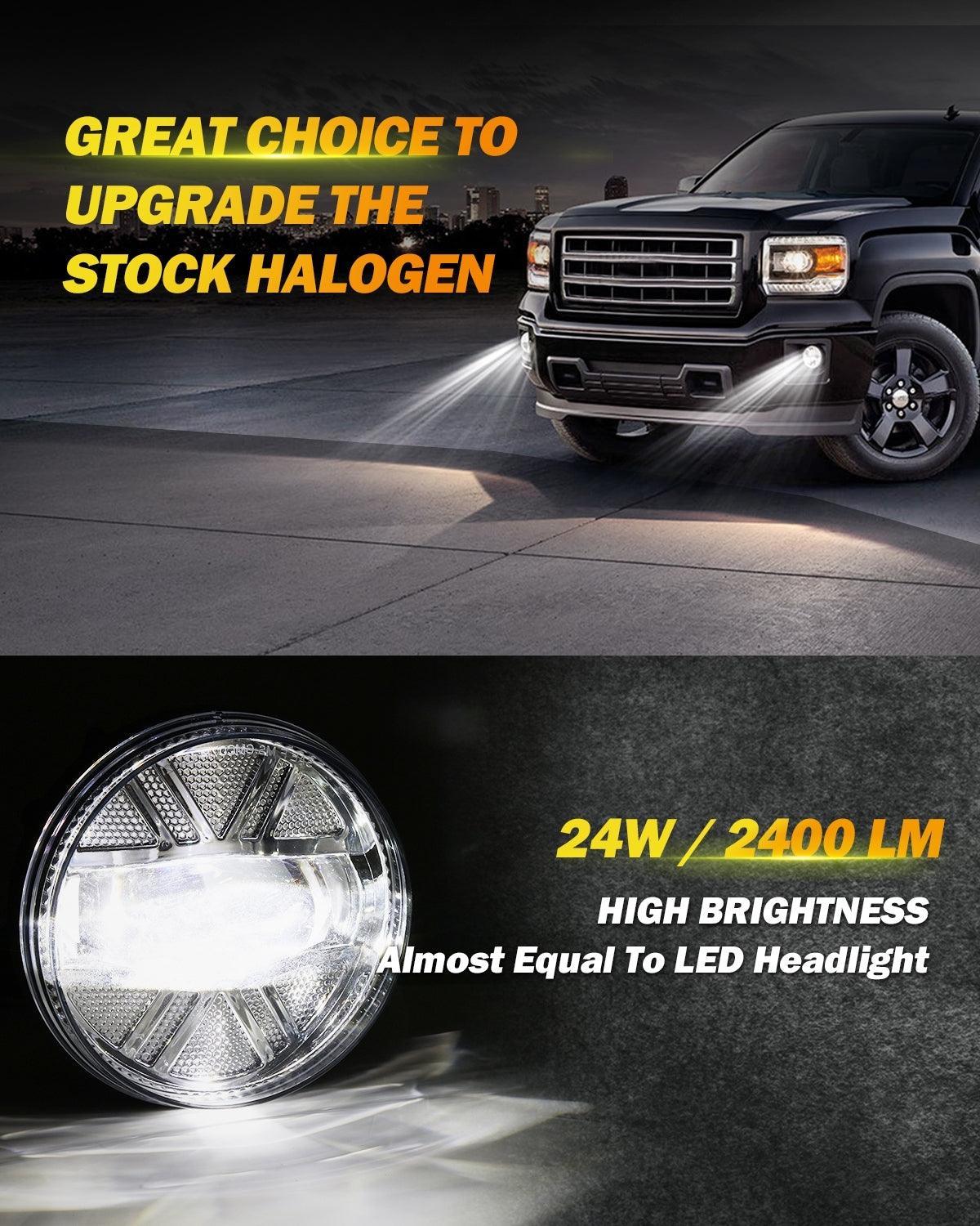 Auxbeam 48W LED Fog Lights DOT for 2007-2013 GMC Sierra 1500 / 2007-2014 Sierra