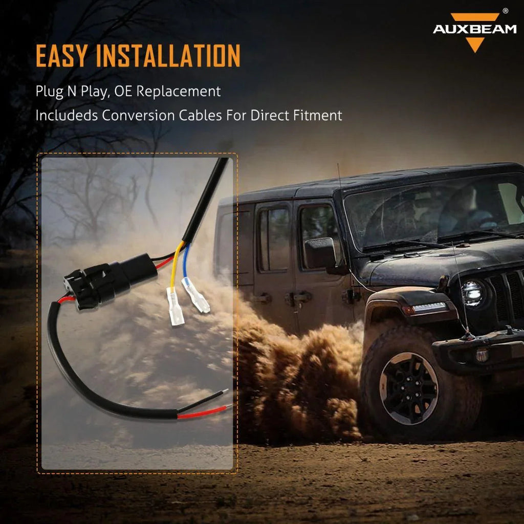 Auxbeam 4 Inch Round LED Fog Lamps for 2018-2020 Jeep Wrangler JL JLU Jeep