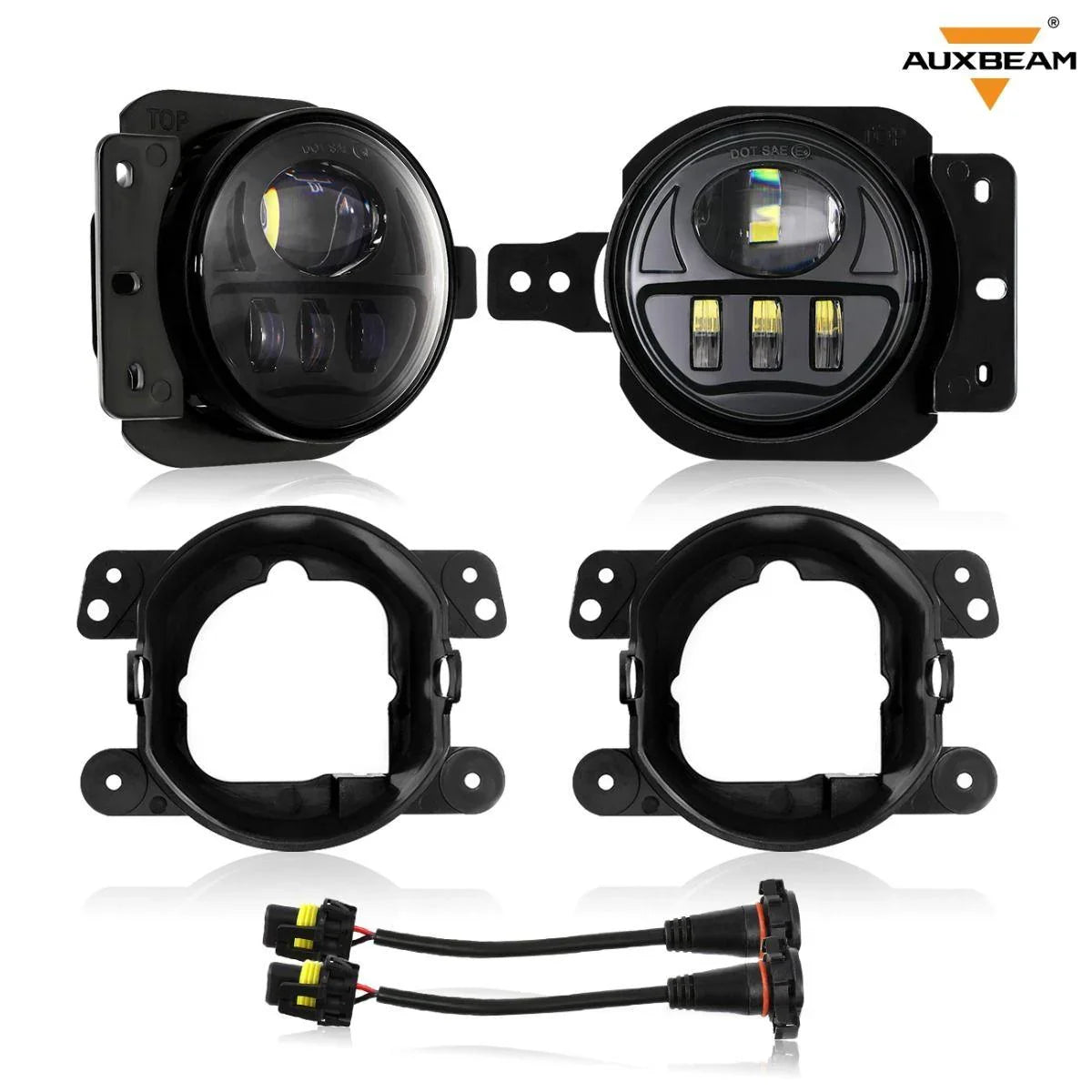 Auxbeam 30W 4 Inch LED Fog Lights for Jeep Wrangler JL JLU 2018-2021, Jeep
