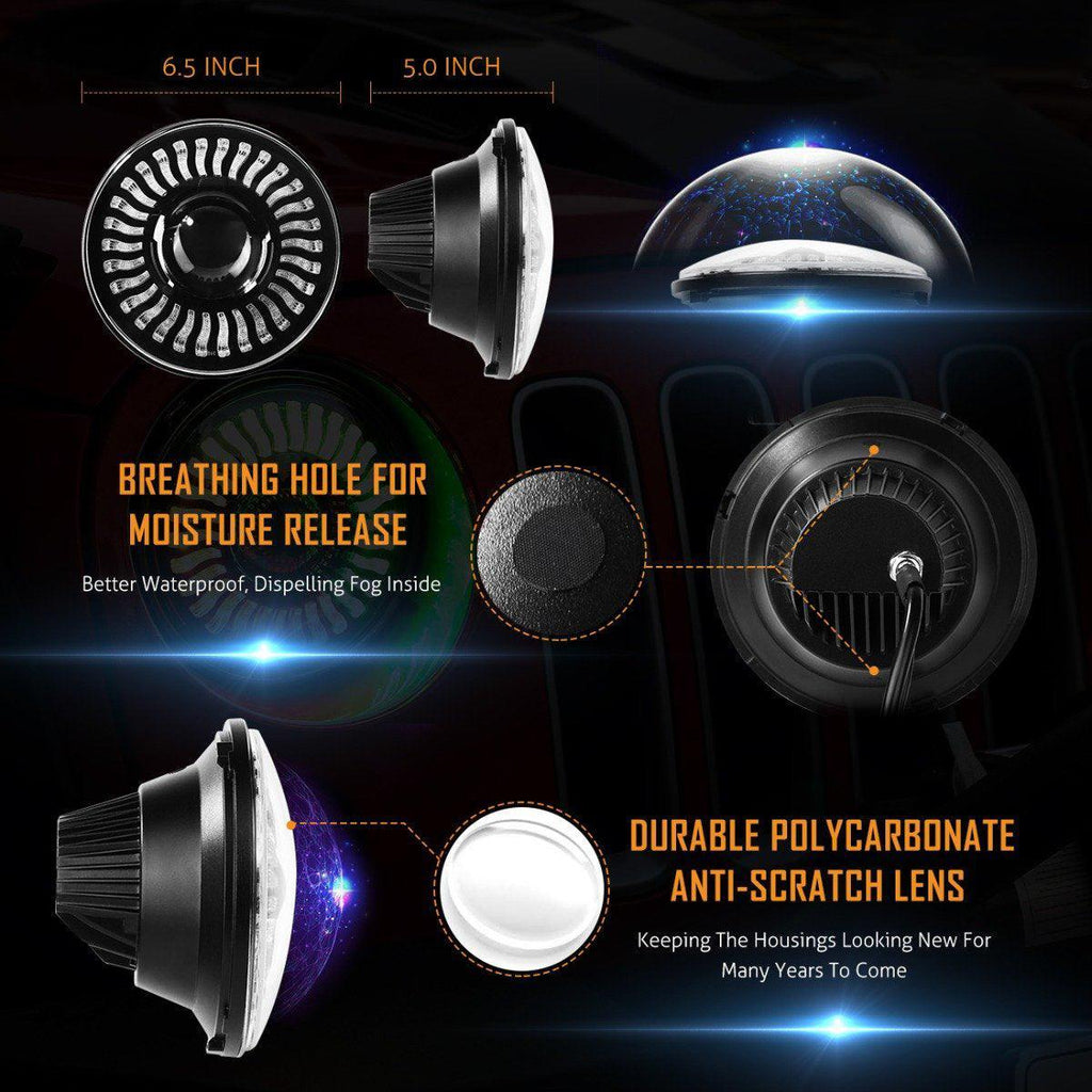 Auxbeam 7 inch 80W Hi-Lo Beam LED Headlight