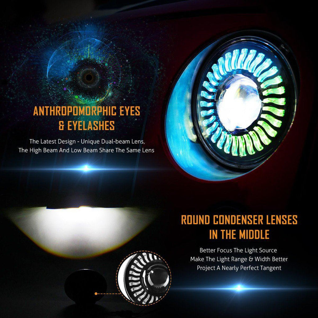Auxbeam 7 inch 80W Hi-Lo Beam LED Headlight