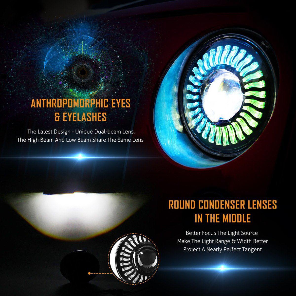 Auxbeam 7 inch 80W Hi-Lo Beam LED Headlight